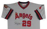 Angels Rod Carew "HOF 91" Signed Grey Mitchell & Ness CC Jersey BAS #AA48358