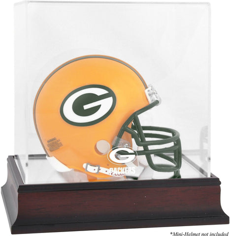 Green Bay Packers Mahogany Logo Mini Helmet Display Case - Fanatics