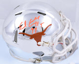 Earl Campbell Signed Texas Longhorns Chrome Speed Mini Helmet w/HT - Beckett W