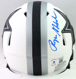 Roger Staubach Autographed Dallas Cowboys Lunar Speed Mini Helmet- Beckett *Blue