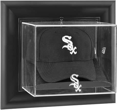 Chicago White Sox Black Framed Wall- Logo Cap Display Case-Fanatics