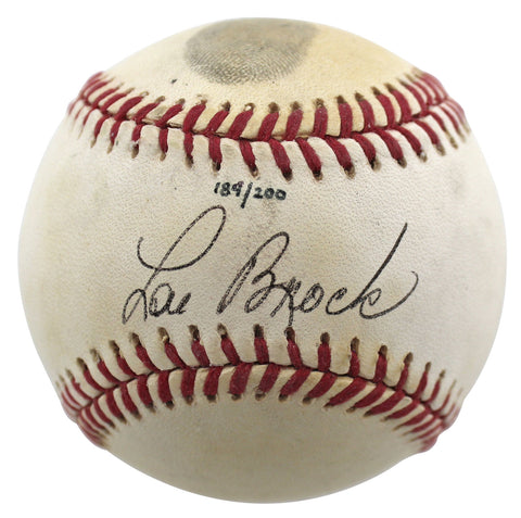 Cardinals Lou Brock Signed Thumbprint Onl Baseball LE#189/200 BAS #BD23610