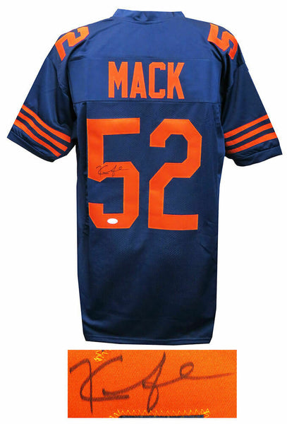 Khalil Mack (CHICAGO BEARS) Signed Navy Throwback Custom Football Jersey (JSA)