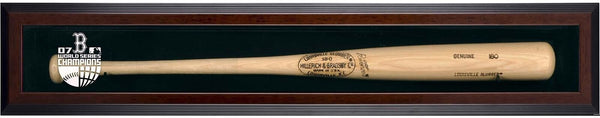 Red Sox 2007 WS Champs Logo Brown Framed Single Bat Display Case