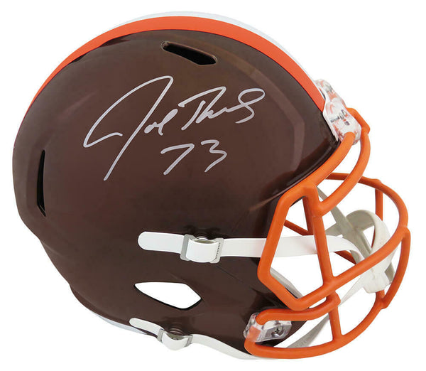 Joe Thomas Signed Browns FLASH Riddell Full Size Speed Replica Helmet - (SS COA)