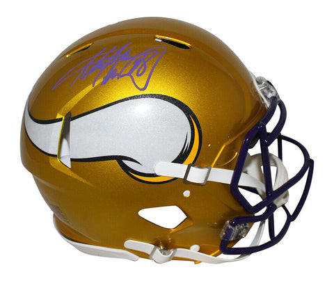 Adrian Peterson Signed Minnesota Vikings Authentic Flash Helmet Beckett 36365