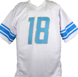 Jameson Williams Autographed White Pro Style Jersey #18- Beckett W Hologram
