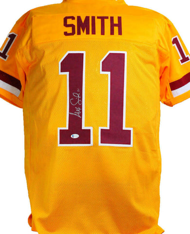 Alex Smith Autographed Yellow Pro Style Jersey- Beckett W *Silver