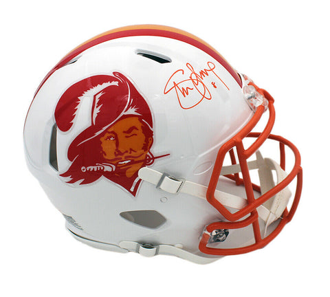 Steve Young Signed Tampa Bay Buccaneers Speed Authentic Throwback White Helmet