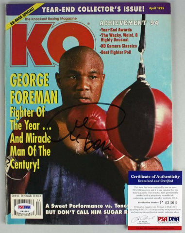 George Foreman Authentic Signed 1995 Knockout Boxing Magazine PSA/DNA #P43366
