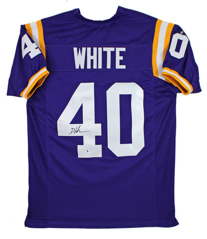 LSU Devin White Authentic Signed Purple Jersey Autographed BAS Witnessed