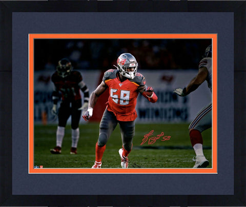 Framed Shaquil Barrett Tampa Bay Buccaneers Signed 16" x 20" At The Line Photo