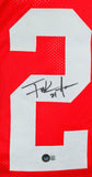 Frank Gore Autographed Red Pro Style Jersey-Beckett W Hologram *Black
