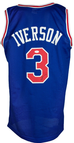 Allen Iverson Signed Custom Blue Philadelphia Basketball Jersey PSA ITP