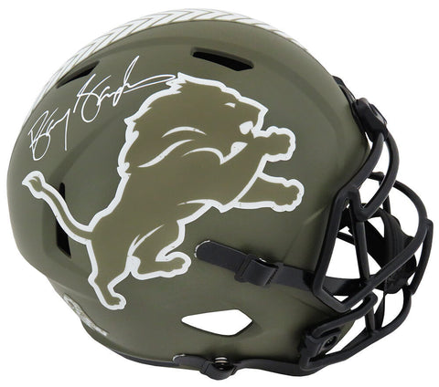 Barry Sanders Signed Lions Salute to Service Riddell Speed FS Rep Helmet -SS COA