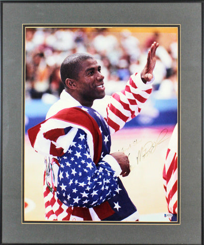 Lakers Earvin Magic Johnson "Great Show" Signed 16x20 Framed Photo BAS #B74752