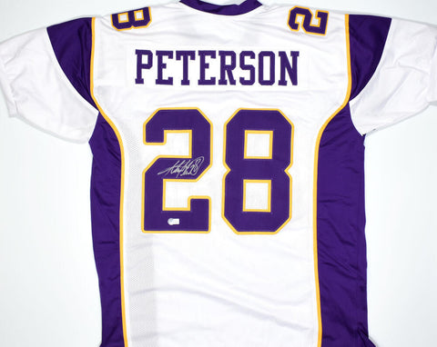 Adrian Peterson Autographed White Pro Style Jersey-Beckett W Hologram *Silver