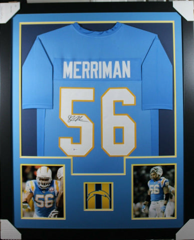 SHAWNE MERRIMAN (Chargers Lblue TOWER) Signed Autographed Framed Jersey Beckett