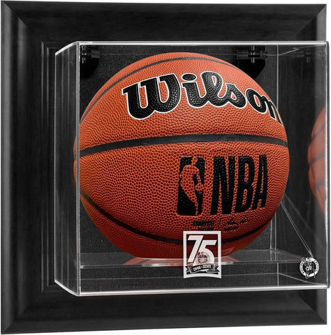 Celtics NBA 75th Anniversary Black FRMD Wall Mount Sublimated Ball Display Case
