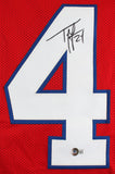 Ty Law Authentic Signed Red Pro Style Jersey Autographed BAS Witnessed