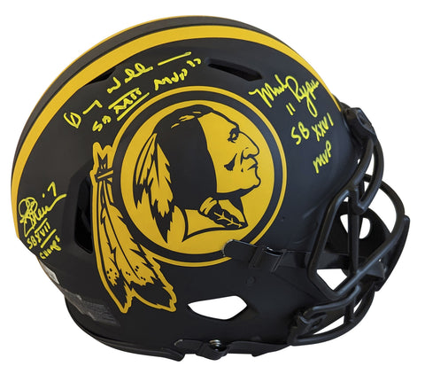 Washington SB QBs (3) Signed Eclipse Full Size Speed Proline Helmet BAS Witness