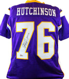 Steve Hutchinson SIgned Purple Pro Style Jersey With HOF- Beckett W holo *Black