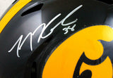 TJ Hockenson Signed Iowa Hawkeyes Speed F/S Helmet- Beckett W Hologram *Silver