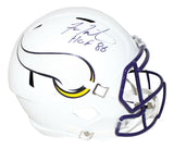 Fran Tarkenton Signed Minnesota Vikings F/S Flat White Speed Helmet JSA 30529