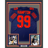 Framed Autographed/Signed Dan Hampton 33x42 Chicago CR Jersey BAS COA