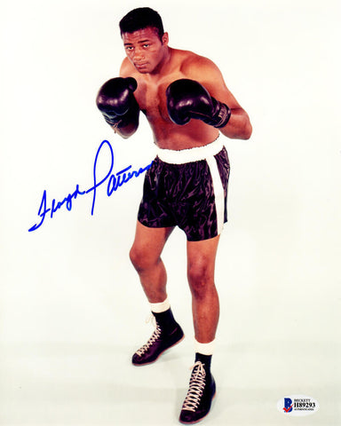Floyd Patterson Signed Boxing Pose 8x10 Photo - SCHWARTZ
