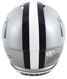 Cowboys Dak Prescott Signed Full Size Silver Proline Speed Helmet JSA Witness