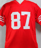 Dwight Clark Autographed Red Pro Style Jersey- Beckett W Auth *8