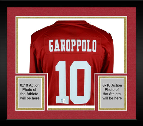 Framed Jimmy Garoppolo San Francisco 49ers Autographed Red Nike Game Jersey