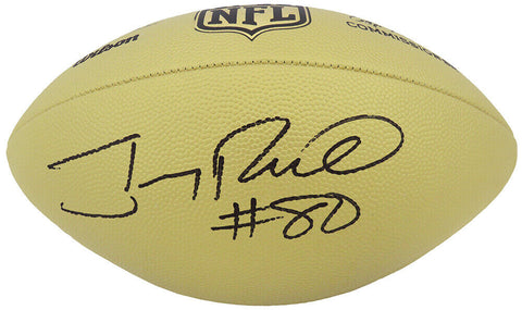 Jerry Rice Signed Wilson Duke Gold Metallic NFL F/S Replica Football (Fanatics)