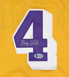 Byron Scott Signed Los Angeles Lakers Yellow Jersey (Beckett COA) 3xNBA Champ