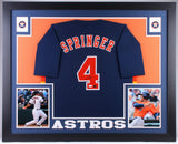 George Springer Signed Astros 35x43 Custom Framed Jersey JSA COA / Springer Holo