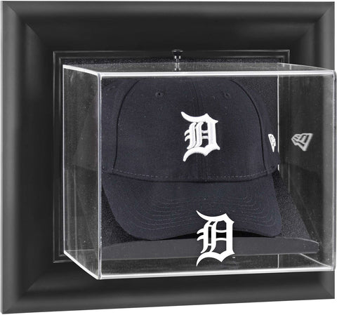 Tigers Black Framed Wall- Logo Cap Display Case - Fanatics