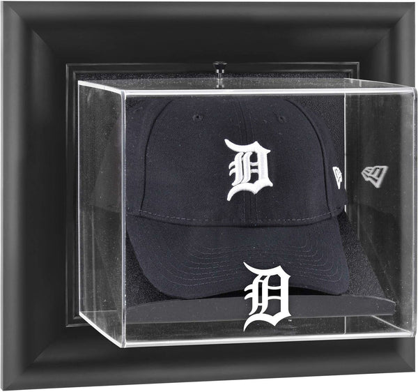 Tigers Black Framed Wall- Logo Cap Display Case - Fanatics