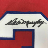 FRAMED Autographed/Signed DALE MURPHY 33x42 Atlanta Red Baseball Jersey JSA COA