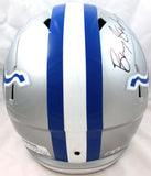Barry Sanders Autographed Lions 83-02 TB F/S Speed Helmet-Beckett W Holo*Black