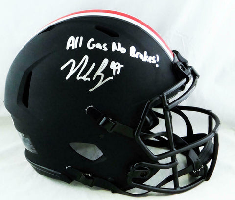 Nick Bosa Signed OSU Buckeyes F/S Eclipse Authentic Helmet w/Insc-Beckett W Auth