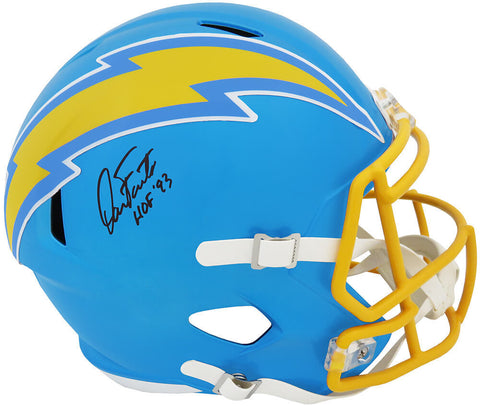 Dan Fouts Signed Chargers FLASH Riddell F/S Rep Helmet w/HOF (In Black)(SS COA)