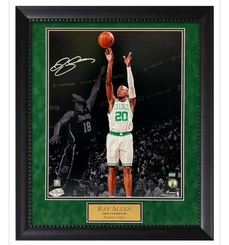Ray Allen Signed Autographed Photo Custom Framed To 20x24 Boston Celtics NEP