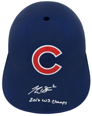 Tommy La Stella Signed Cubs Souvenir Replica Batting Helmet w/2016 WS Champs- SS
