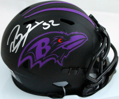 Ray Lewis Autographed Baltimore Ravens Eclipse Speed Mini Helmet-Beckett W Holo