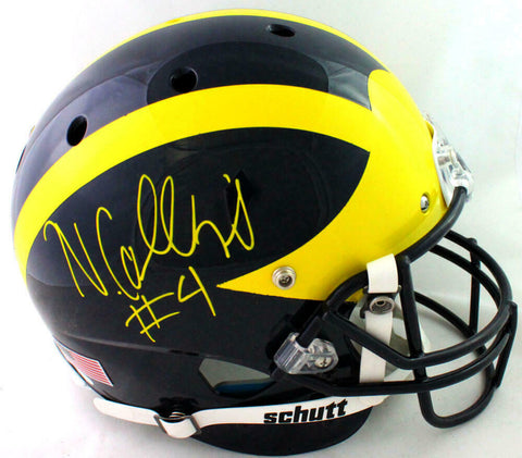 Nico Collins Autographed Michigan Wolverines Full Size Schutt Helmet - JSA Witne