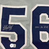 Framed Autographed/Signed Randy Arozarena 33x42 Tampa Bay Grey Jersey BAS COA