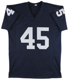 Notre Dame Rudy Ruettiger Authentic Signed Navy Blue Pro Style Jersey BAS Wit