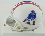 Irving Fryar Signed New England Patriots Throwback Mini Helmet (JSA Witness COA)
