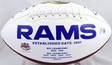 E. Dickerson M. Faulk Autographed Rams Logo Football - Beckett W Hologram *Black